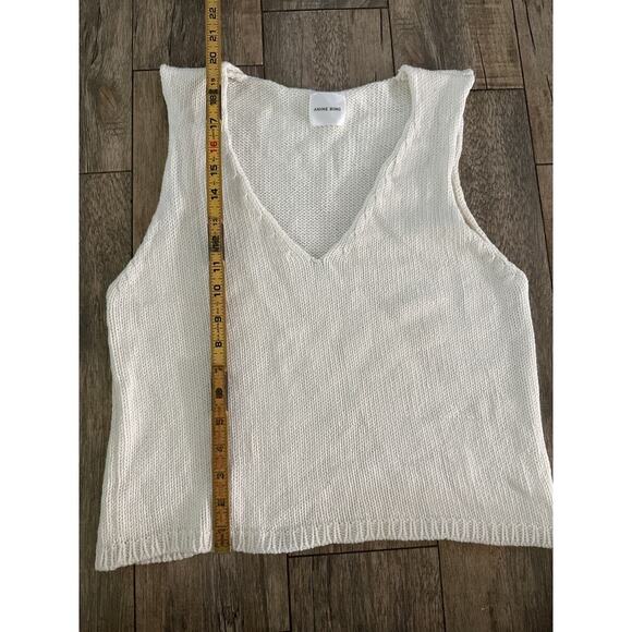 Anine Bing Women's White V-Neckline Sleeveless Knit Tank Top Size Small - Picture 5 of 8